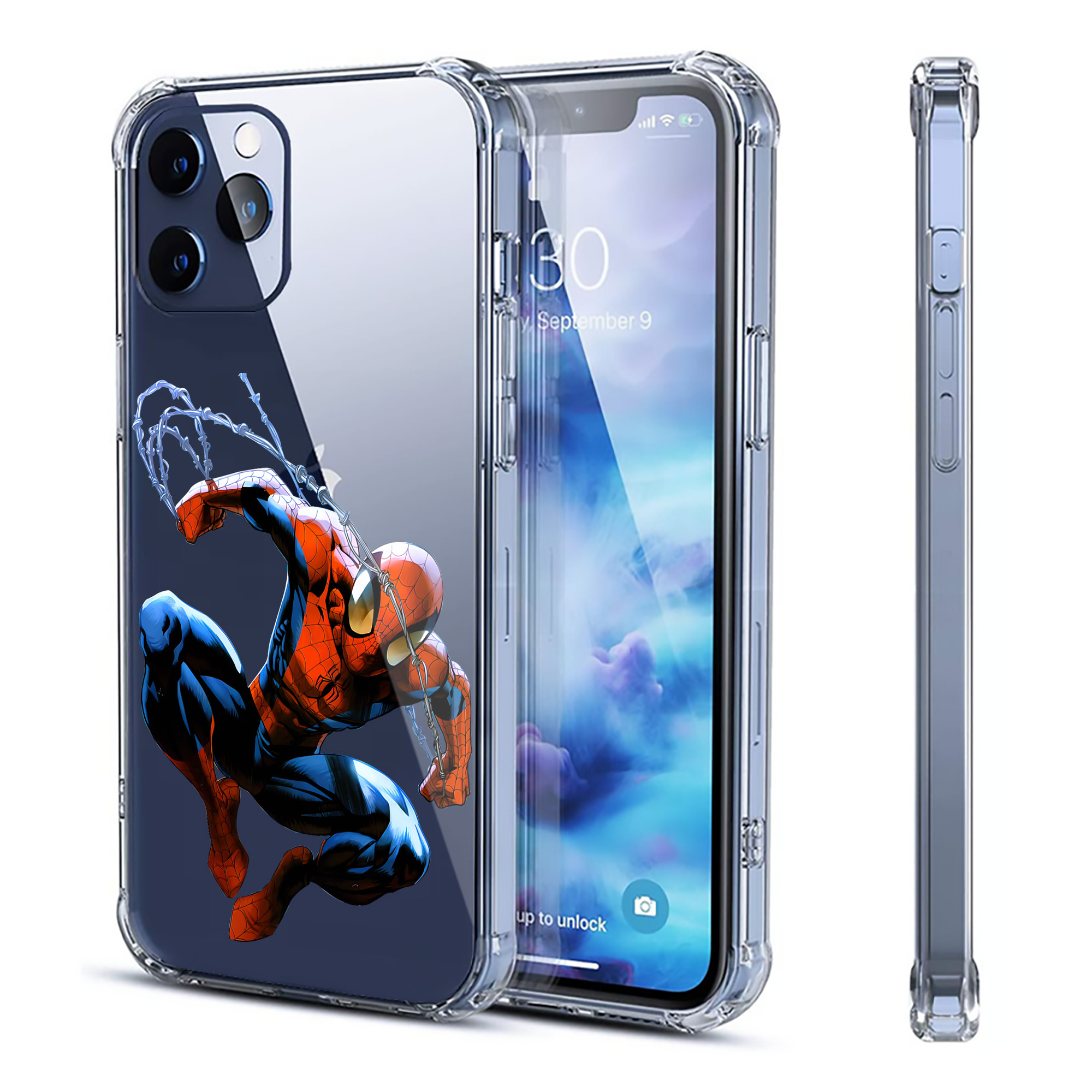 （画像用） Spider Man スパイダーマン 【iPhone 12シリーズ対応】透明スマホケース（クリアソフトケース）